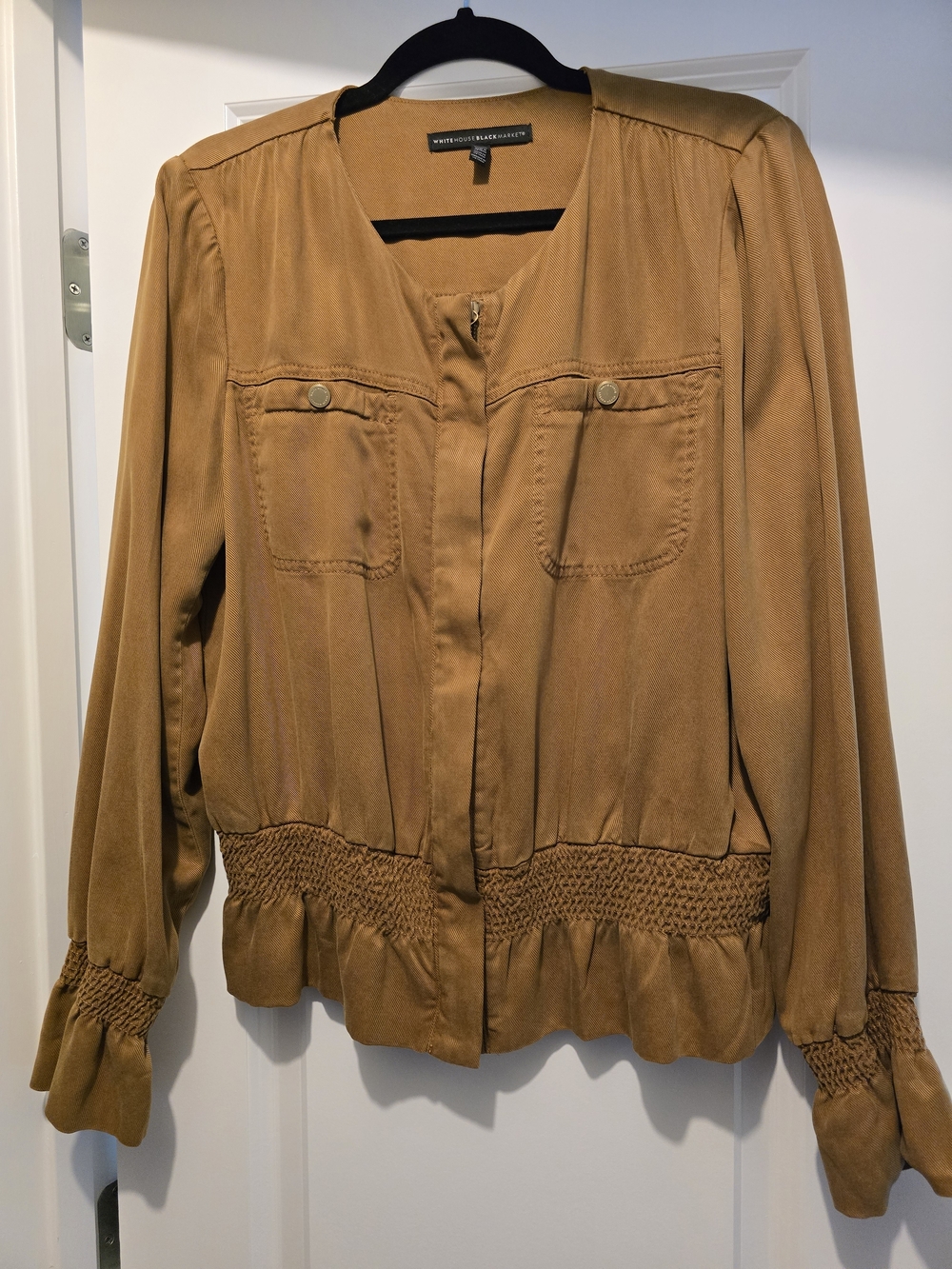 White House Black Market Caramel Brown Utility Jacket